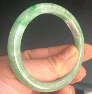 Certified icy Green 57mm Natural Burma A Jade jadeite Bangle Bracelet 1437 - Picture 1 of 4