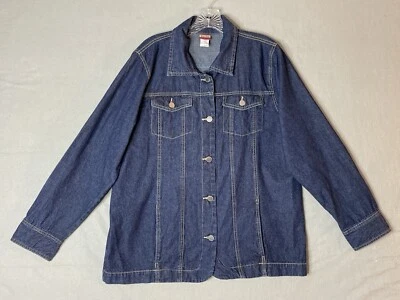 Chaqueta vaquera de mezclilla Tudor Court by Haband para mujer talla L azul con botones sin forro Foto 1 de 4