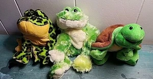 Ganz Webkinz Tie Dye Frogs & Turtle Plush Green HM162 No Code Stuffed Animal - Picture 1 of 4