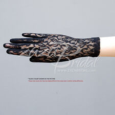 Fabulous Stretch Flower Pattern Lace Gloves Wrist Length 2BL