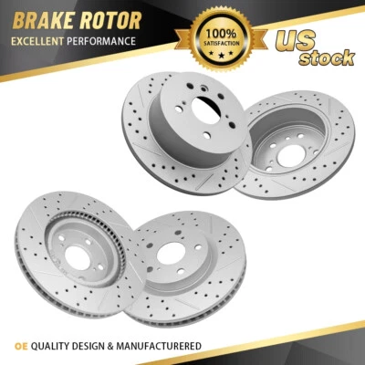 4 rotores de freno delanteros traseros perforados para Toyota RAV4 2006 2007 2008-2018 Foto 1 de 4