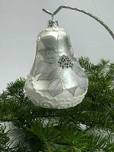 Christmas Bell Ornament 4-Inch Hand Made And Decorated *SILVER COLOR* - Picture 1 of 7