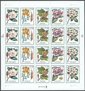 1998 US Scott #3193-97, 32c Flowering Trees, Sheet of 20 MNH - Picture 1 of 1
