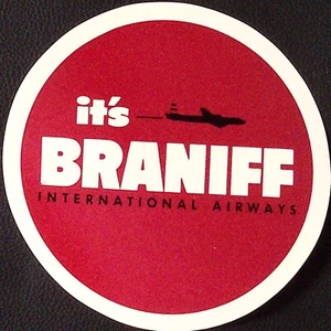 Vintage It's Braniff International Airways rundes 3,75" Gepäckschild - Bild 1 von 2