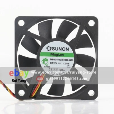 MB60101V2-0000-G99 DC12V 0.084A 1.01W 6010 6cm 3-Wire Axial Cooling Original Fan - Image 1 of 4