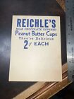 Vintage Kartonowy znak wystawowy Reichle's Candy Kubki z masłem orzechowym