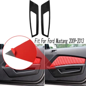 2Pcs Carbon Fiber Front Door Panel Cover Trim For Ford Mustang 2009-2013 - Picture 1 of 8
