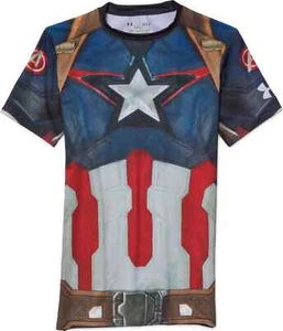 Under Armour Captain America The Avengers Compression Shirt Men Size M HeatGear - Picture 1 of 5