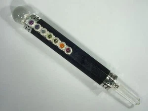 Butw Schwarz Turmalin 7 Edelstein Chakra 83gr Heil Kristall Wand Sceptor 4523D - Bild 1 von 3