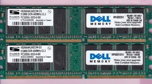 1GB 2x512MB PC3200 DELL PROMOS V826664K24SCIW-D3 DDR-400 Desktop Memory DDR1 Kit - Picture 1 of 2