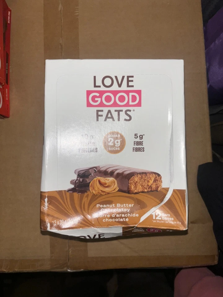 Love Good Fats Protein Bar Peanut Butter Chocolatey 12 x 39 g CT - Image 1 of 1