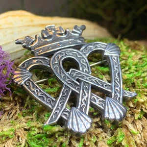 Luckenbooth Brosche Schottisch Schottland Keltisch Damen Braut Anstecknadel Zinn - Bild 1 von 10