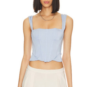 We Are HAH Knock Out Corset Top Periwinkle Blue Purple Sleeveless Lingerie, XS