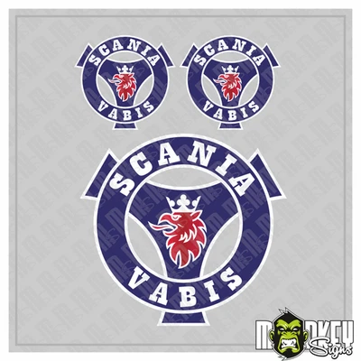 3er Scania Vabis Aufkleber Set passend für 1:14 Tamiya RC LKW Truck Sticker B - Bild 1 von 2