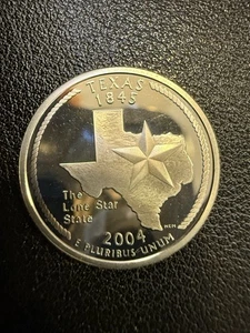 2004 - S Cameo PROOF 90% SILVER "Texas" State Washington Quarter~ L365 - Picture 1 of 2