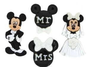 Disney Dress it up 3D Embellishments - Buttons - Novelty - Mickey Minnie Wedding - Picture 1 of 2