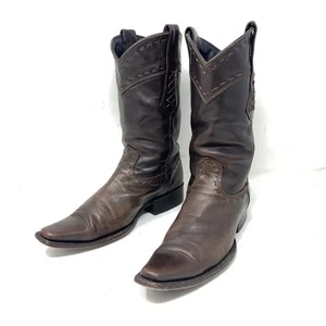 Cuadra Hombres Talla 7.5 M (D) Marrón Decorativo Puntada Western Botas de Vaquero Pull On - Imagen 1 de 11