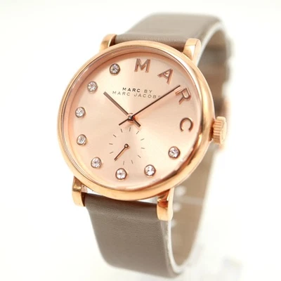 Reloj Marc By Marc Jacobs Baker 37mm Tono Oro Rosa Correa Cuero con Batería Nueva Foto 1 de 4