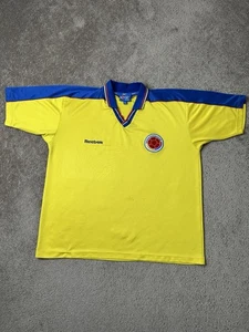 Vintage Mens Soccer Jersey 1990s Reebok Colombia National Team, Yellow Size XL - Picture 1 of 10