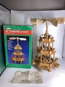 Vintage Christmas Carousel 18” Candleholder Joybrite Original Box No Candles - Picture 1 of 15