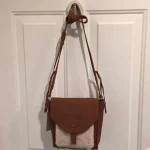 Lucky Brand PRIA Crossbody Sherpa und hellbraunes (Umber) Wildleder neu mit Etikett - Bild 1 von 8
