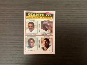 Topps Football Giants 1980 Team Leaders #188 1981 - Imagen 1 de 2