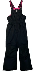 Swiss Tech Childs Black Snow Bibs Size 6-6X Zip Front Adjustable Straps Ski Play - Picture 1 of 10