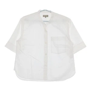 MARGARET HOWELL COTTON LINEN BAND COLLAR 578-1152004 shirt white 5-0706S∞ - Picture 1 of 5