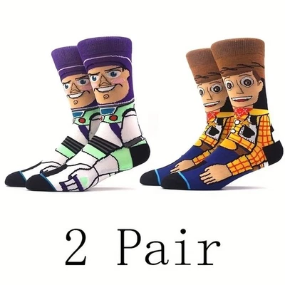 Buzz and Woody from Toy Story 袜子 两双 成人 均码 适合最免费送货 — 第 1/2 张图片