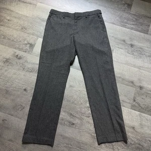 Express Producer Straight Leg Wool Blend Stretch Herringbone Men’s Slacks 33/32 - Picture 1 of 11