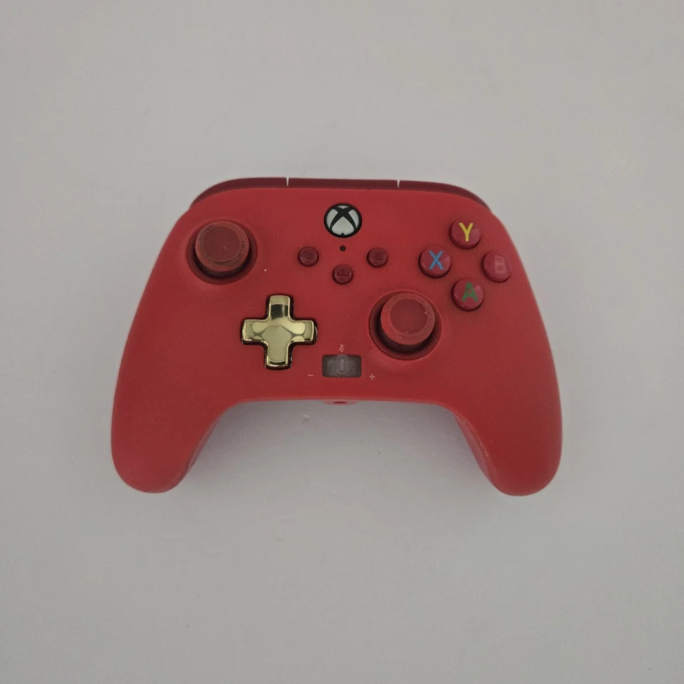 Power A Red Enhanced Wired Xbox One Controller Works - TESTED - Model 1518810-01 - Image 1 of 4