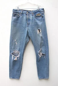 Jeans Levi's Vintage 29 Botones Mosca Cuña Azul Claro Denim Envejecido - Imagen 1 de 7