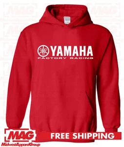 YAMAHA FACTORY RACING SUDADERA CON CAPUCHA ROJA Motocross Sudadera con Capucha ATV OEM R1 R6 - Imagen 1 de 3