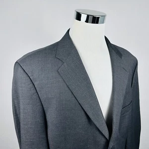 Chaps Ralph Lauren 46L Sport Coat Gray Wool Cashmere Three Button Lined Vented - Picture 1 of 8