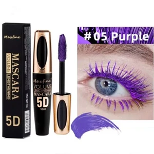 5D Fiber Lashes Volume Lengthening Curling Long-lasting No Smudge Mascara Purple - Picture 1 of 5