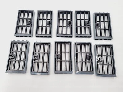 Lego Türen Gitter Gittertür 10x STK MIX City Haus Haustür 1x4x6 Rahmen grau - Bild 1 von 2