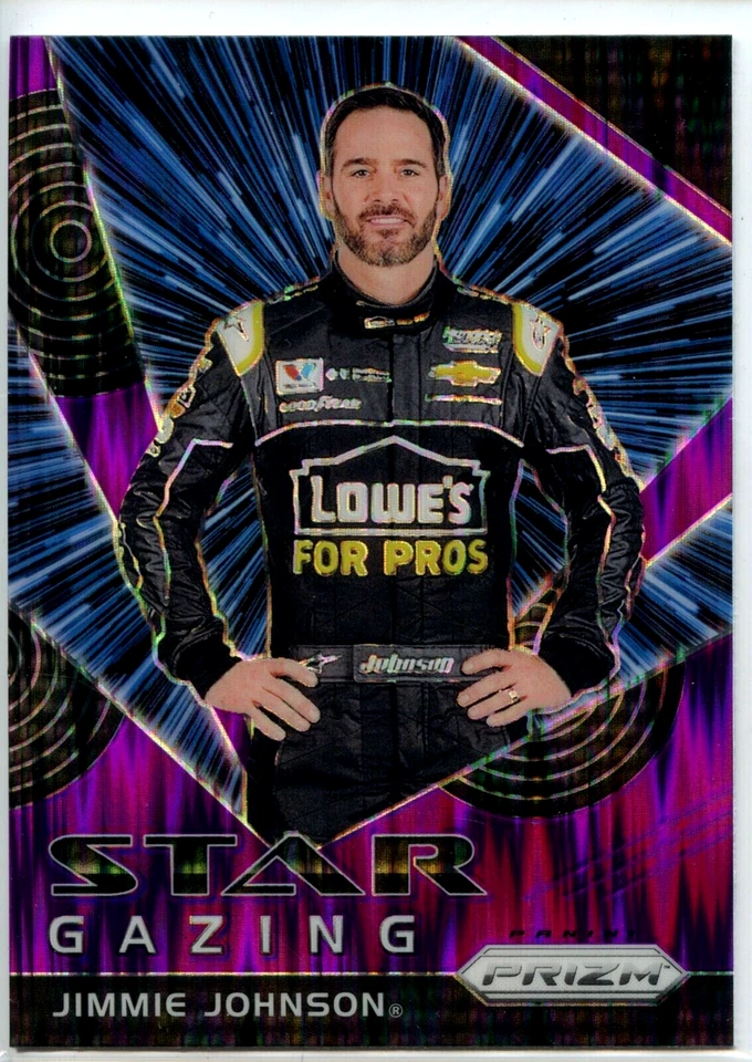 Jimmie Johnson 2018 Panini Prizm Racing NASCAR Star Gazing PURPLE FLASH #65 - Image 1 of 1
