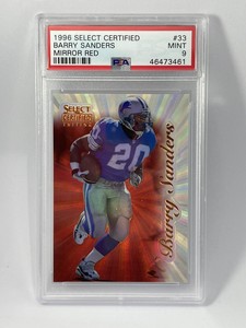 1996 Select Certified PREMIUM STOCK Mirror Red Barry Sanders /20 PSA 9 POP 1