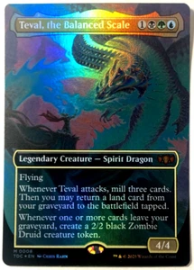 MTG Teval, the Balanced Scale (Borderless Foil) Commander Tarkir Dragonstorm NM - Picture 1 of 7