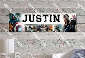 Personalized/Customized Captain America Name Poster Wall Art Decoration Banner - Picture 1 of 1