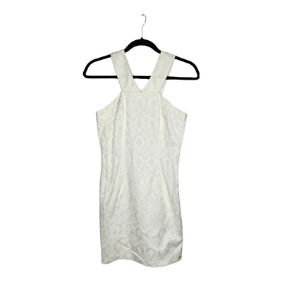 Vestido Guess Mujer Talla Pequeña Boda Mini Crema Bordado Correa Alta Bodycon Foto 1 de 4