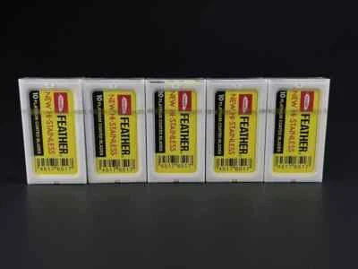 50 hojas de afeitar de plumas de acero inoxidable de doble filo originales hechas en Japón Foto 1 de 3