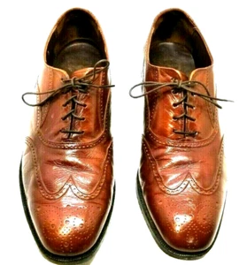Zapatos Florsheim Brogue Vintage Punta de Ala Años 60 33315 Talla 8.5 D Marrón (GG8) - Imagen 1 de 6