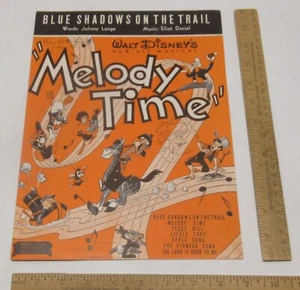 BLUE SHADOWS ON THE TRAIL - Sheet Music - © 1948 - WALT DISNEYS'  "Melody Time" - Picture 1 of 5