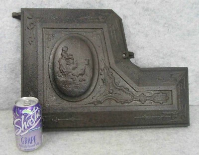 Antique Victorian Eastlake Cast Iron Art Farm Wood Coal Cook Stove Door Rooster - Image 1 of 4