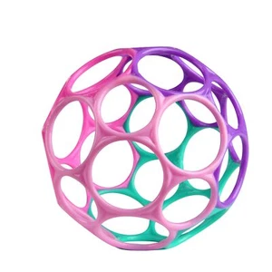 Oball Easy Grasp Classic Ball Infant Toy in Pink/Purple, Age Newborn and up. 4" - Picture 1 of 4