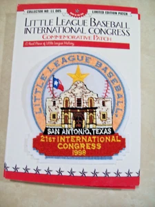 1998 LITTLE LEAGUE BASEBALL 21ST INTERNATIONAL CONGRESS SAN ANTONIO TEXAS PATCH - Picture 1 of 1