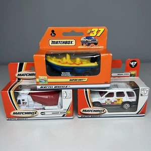 Matchbox Vintage Lot Of 3 Boxed Cement Maker, Nissan Xterms, Rapids Raft - Picture 1 of 7