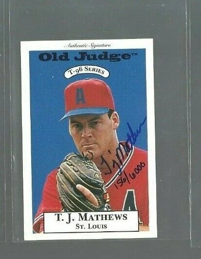 1996 Signature Rookies Old Judge Signatures #18 T.J. Mathews (ref 65267) - Image 1 of 1