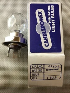 1X - Candlepower 6260S 60W 12v bulb Polaris Arctic Cat Chaparral Rupp Sno-Jet - Picture 1 of 3